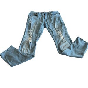 Hollister Jeans Men's Skinny 31/32 Destroyed Light Wash Advanced Stretch